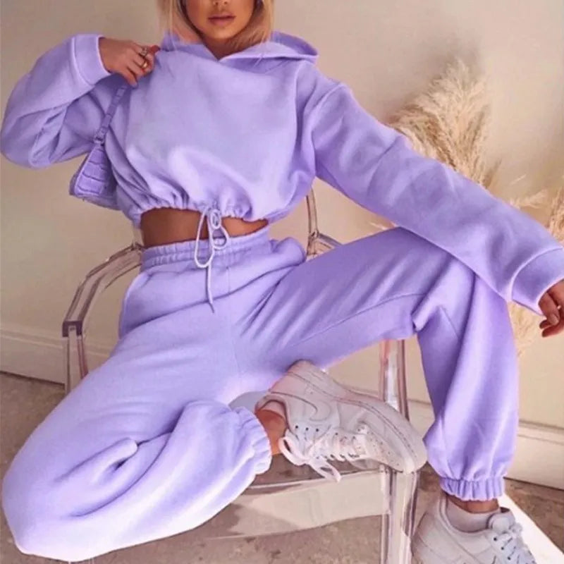 Women's Two Piece Sets Tracksuit Hoodie Sportswear