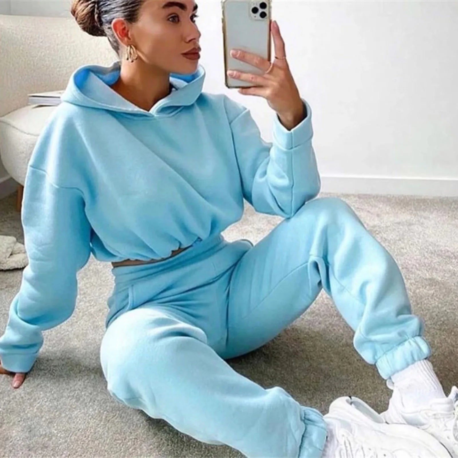 Women's Two Piece Sets Tracksuit Hoodie Sportswear