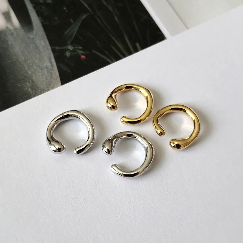 Women's Geometric Round Ear Cuff Minimalist Cartilage Earrings without Piercing