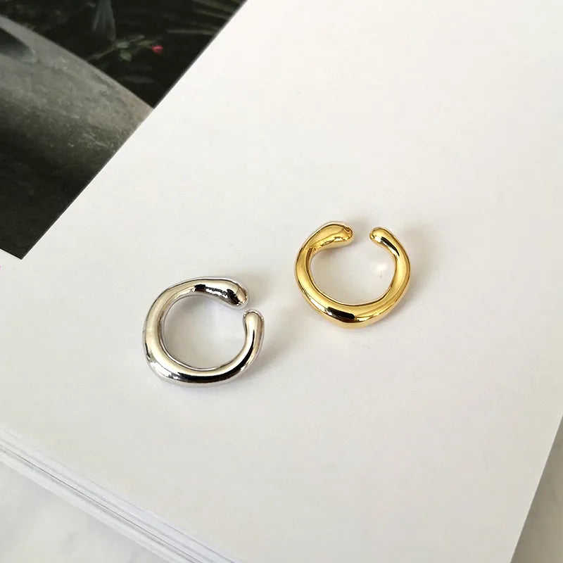 Women's Geometric Round Ear Cuff Minimalist Cartilage Earrings without Piercing