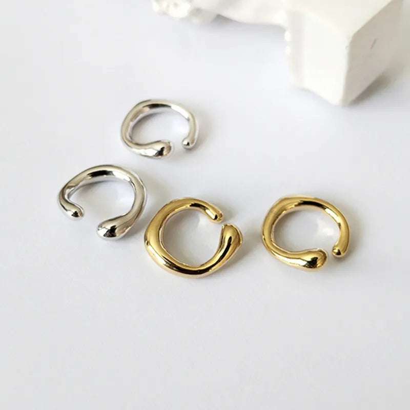 Women's Geometric Round Ear Cuff Minimalist Cartilage Earrings without Piercing