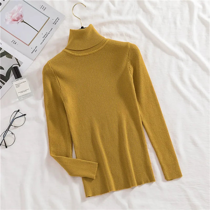 Women's Soft Turtleneck Cashmere Sweater Knitted Pullovers