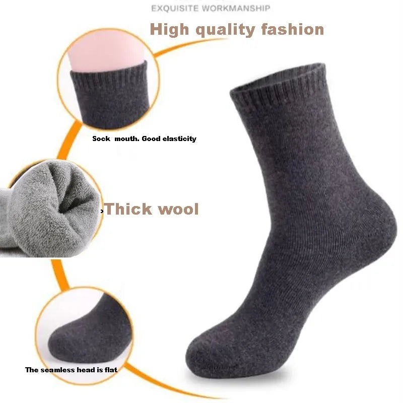 Men’s 5 Pairs Winter Warm Thick Wool Socks