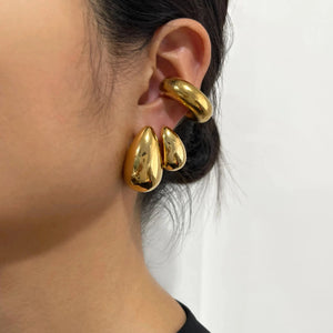 Women's Chunky 18K Gold Plated Kylie Waterdrop Stud Earrings
