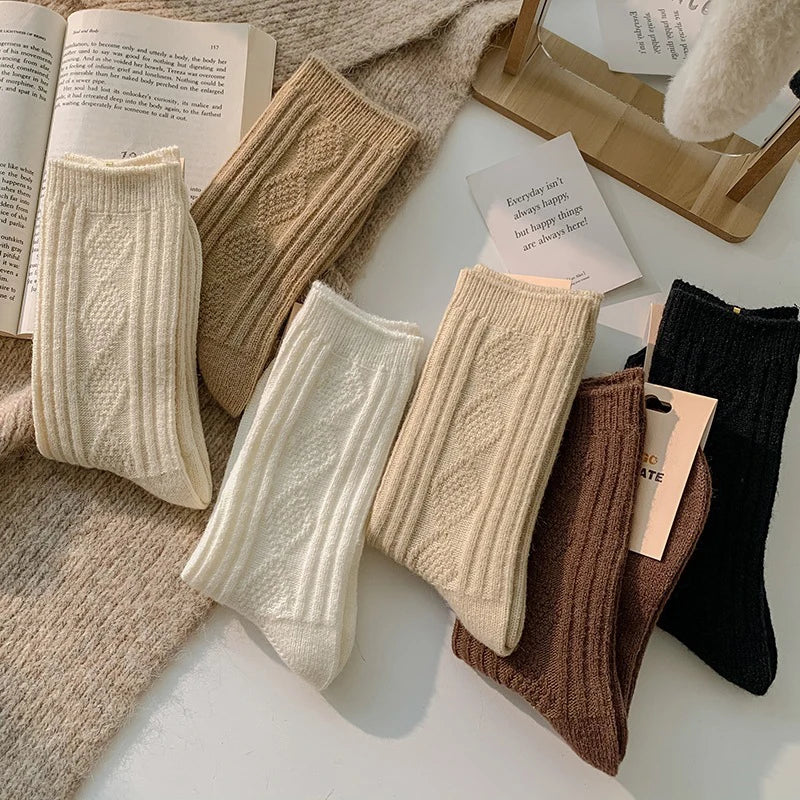 3 Pairs Thick Cashmere Socks