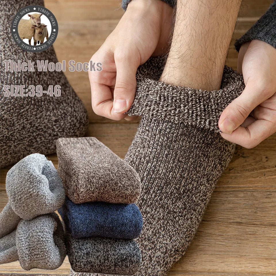 Men’s 3 Pairs Warm Wool Thick Cashmere Socks