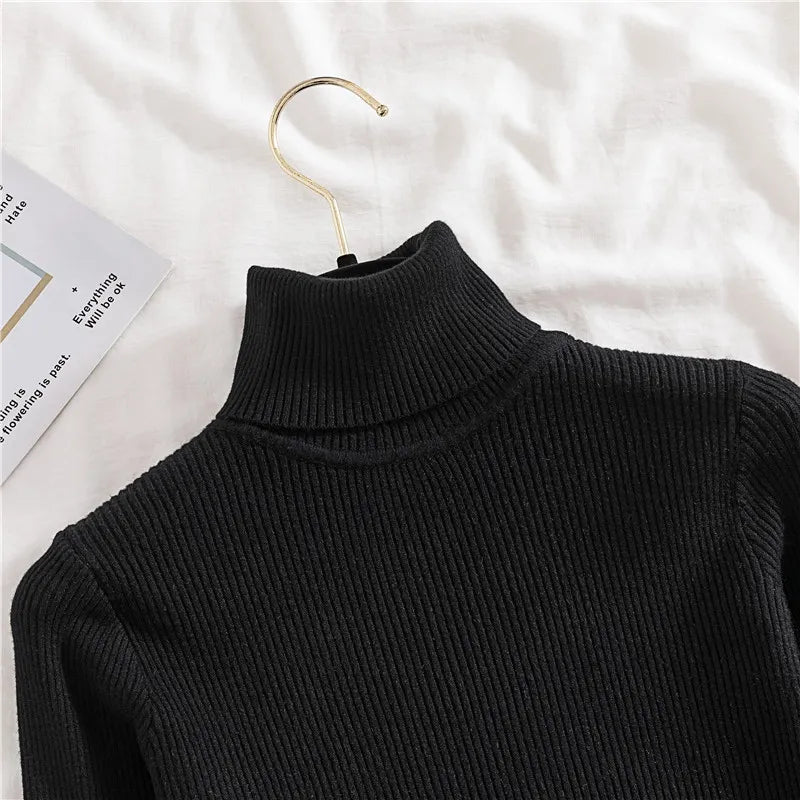 Women's Soft Turtleneck Cashmere Sweater Knitted Pullovers