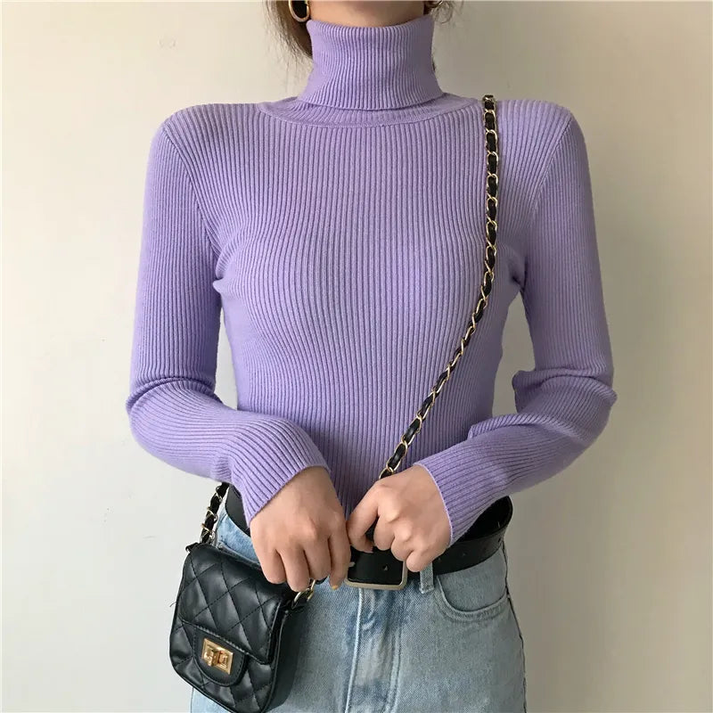 Women's Soft Turtleneck Cashmere Sweater Knitted Pullovers