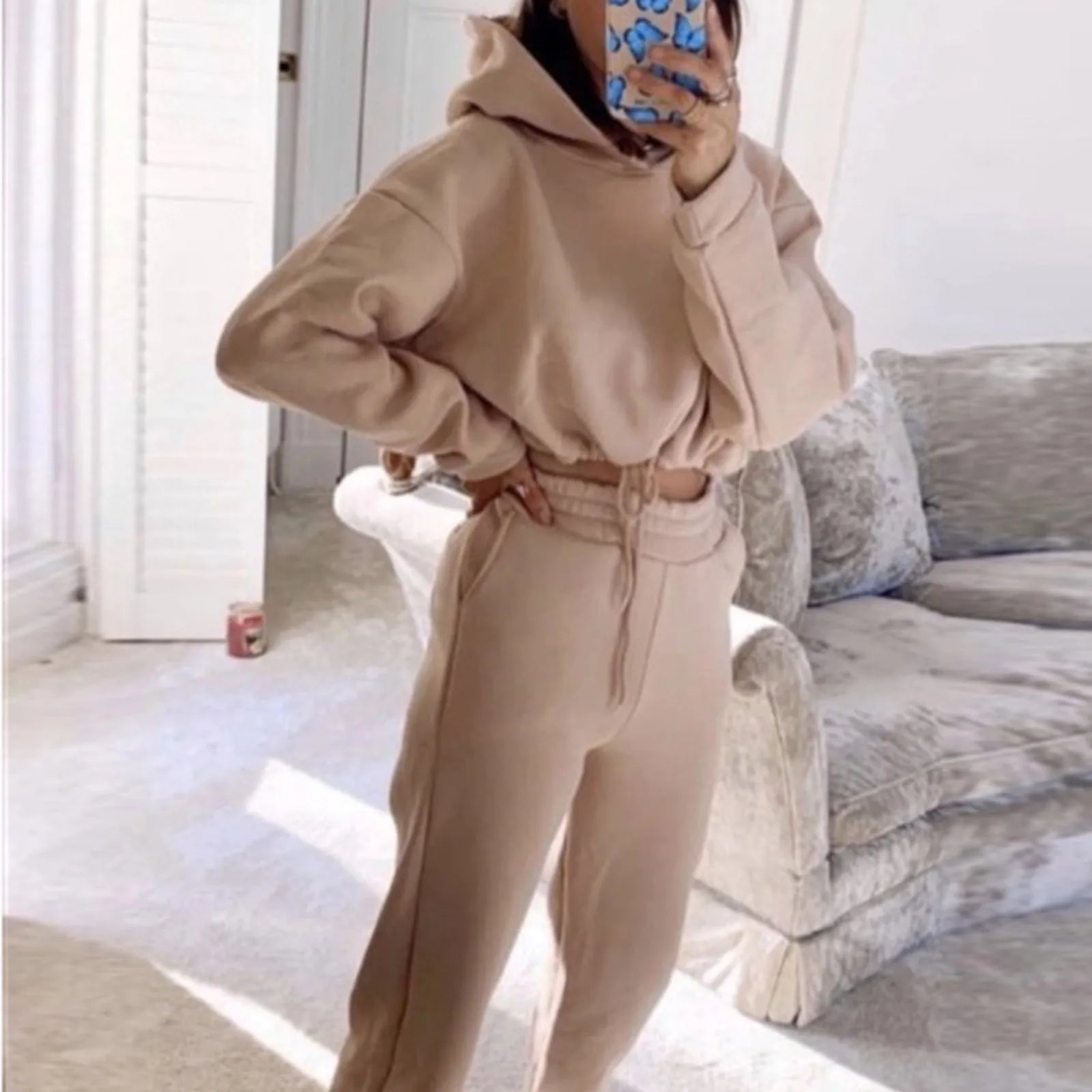 Women's Two Piece Sets Tracksuit Hoodie Sportswear