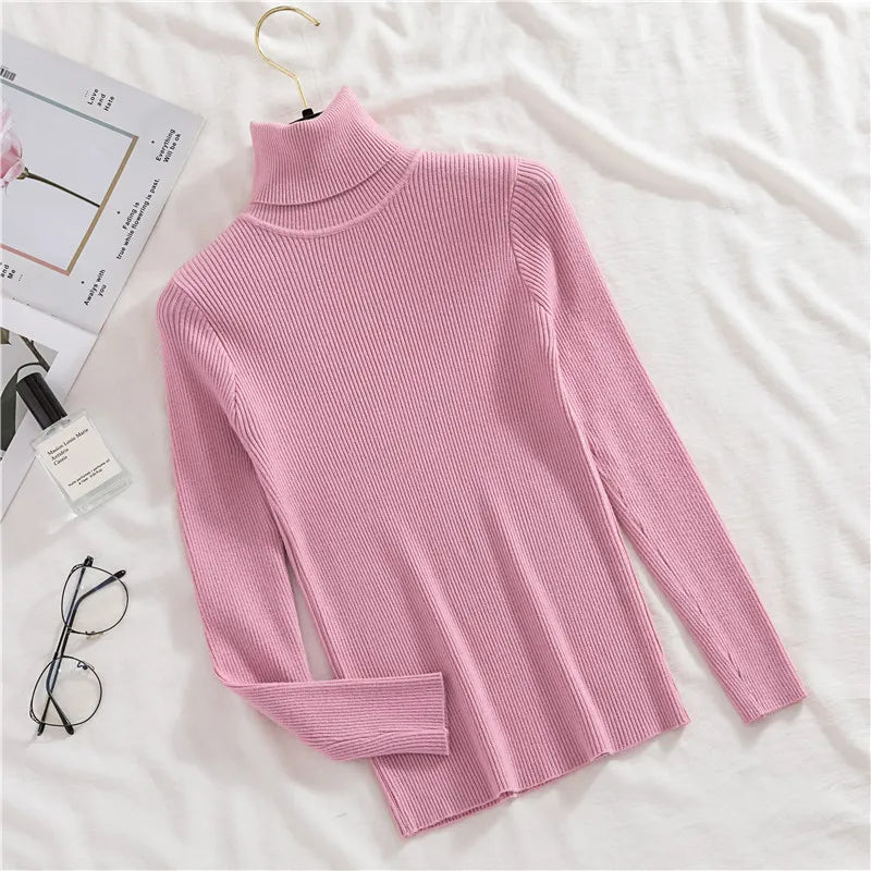 Women's Soft Turtleneck Cashmere Sweater Knitted Pullovers