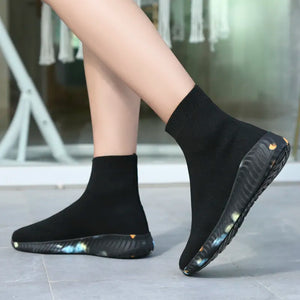 Women's High Top Fashion Socks Shoes