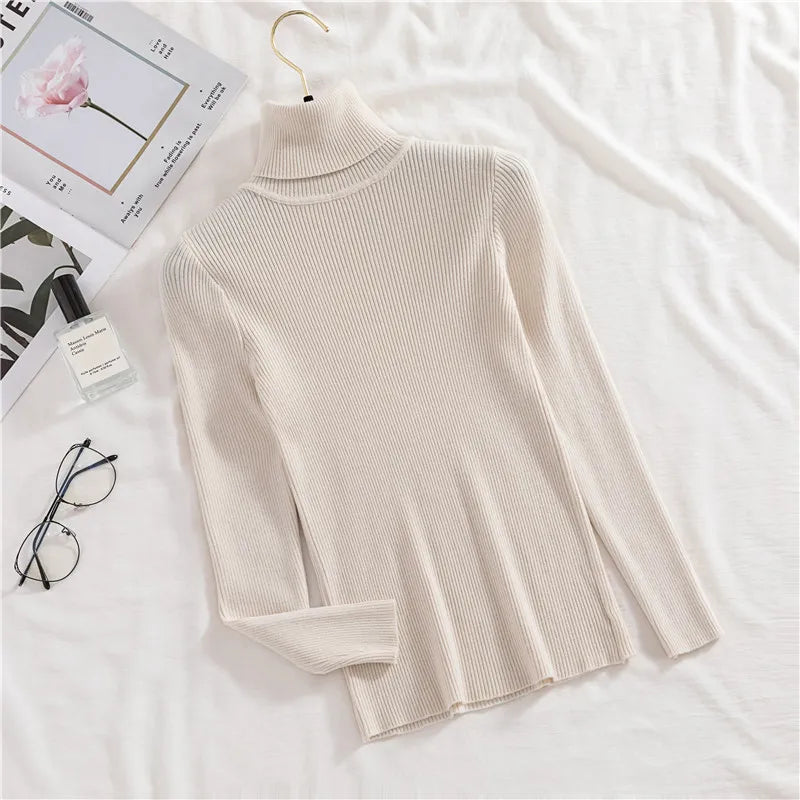 Women's Soft Turtleneck Cashmere Sweater Knitted Pullovers