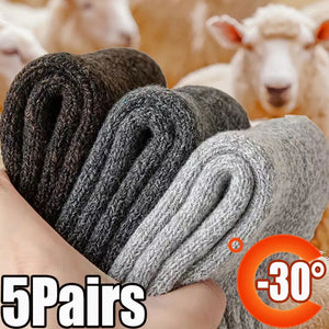 Men’s 5 Pairs Winter Warm Thick Wool Socks
