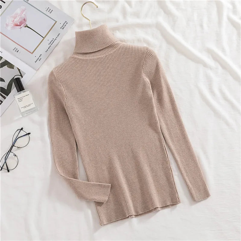 Women's Soft Turtleneck Cashmere Sweater Knitted Pullovers