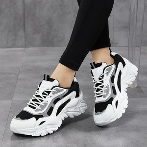 Women's Large Cross Border Reflective Belt Thick Sole Sneakers