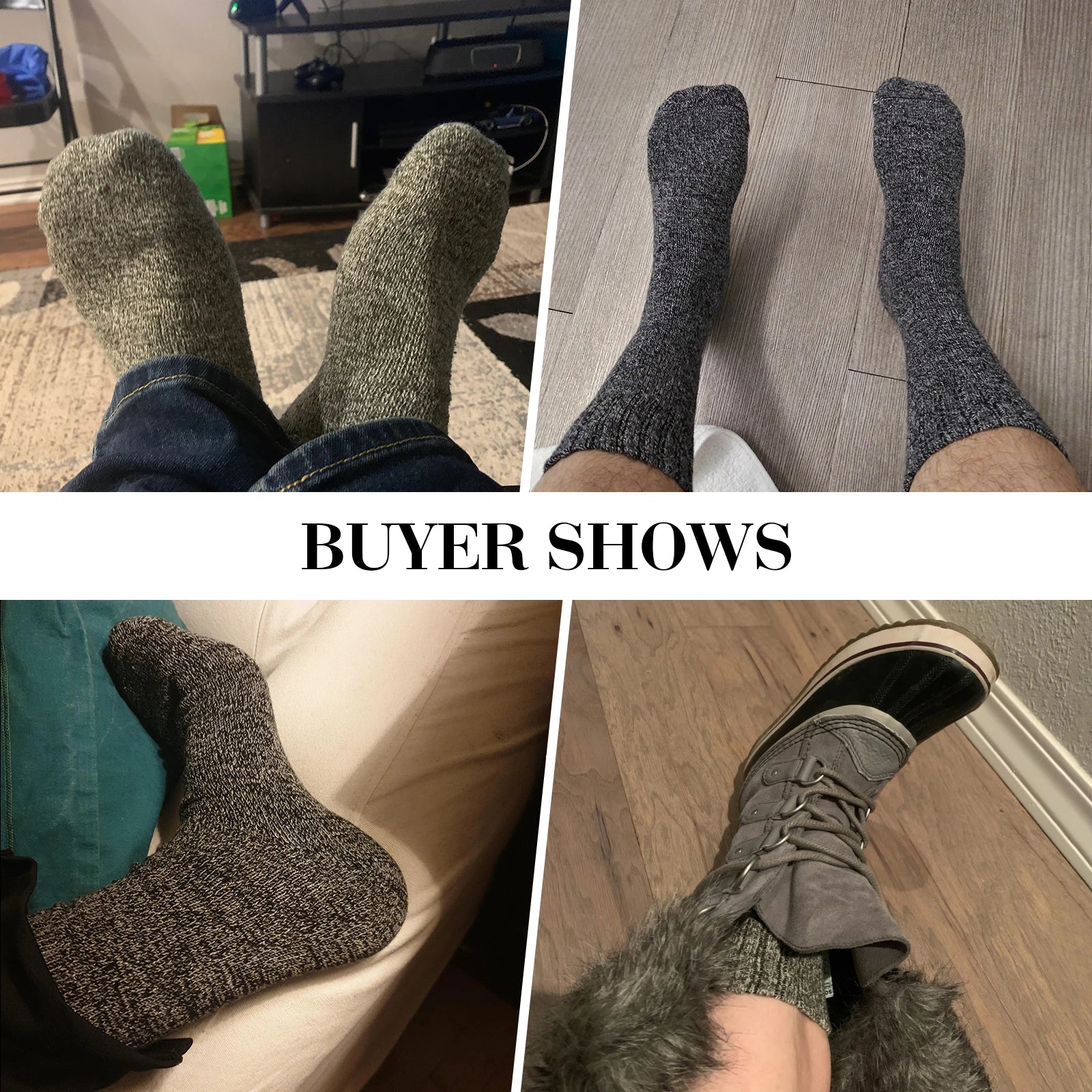 Men’s 5 Pairs Warm Wool Thick Cotton Socks