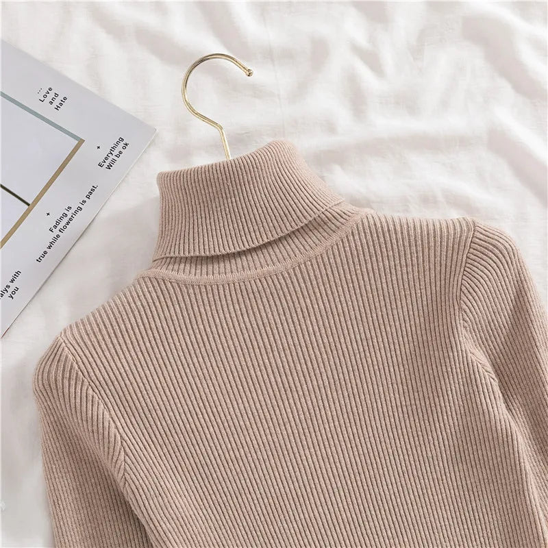 Women's Soft Turtleneck Cashmere Sweater Knitted Pullovers