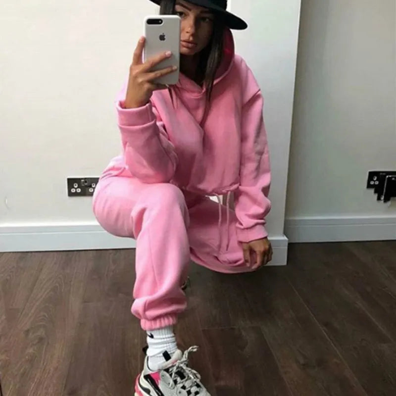 Women's Two Piece Sets Tracksuit Hoodie Sportswear