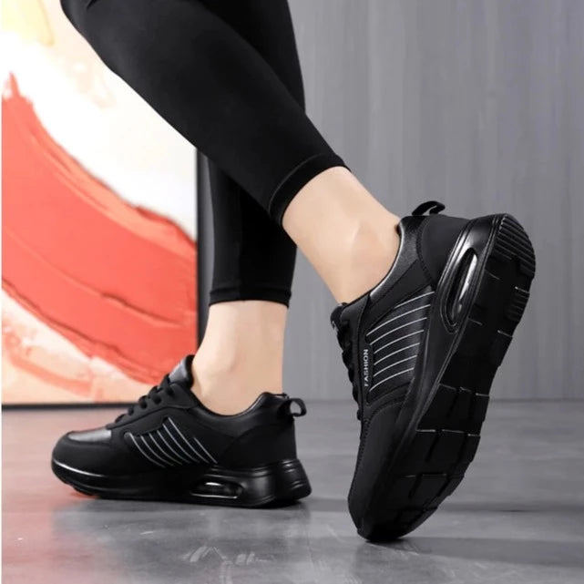 Women's High Quality Waterproof Black Running Sneakers