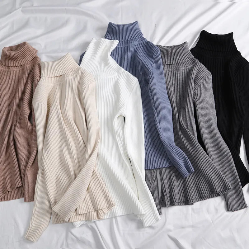 Women's Soft Turtleneck Cashmere Sweater Knitted Pullovers