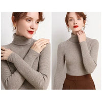 Women's Soft Turtleneck Cashmere Sweater Knitted Pullovers