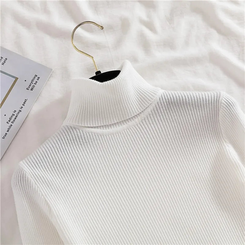 Women's Soft Turtleneck Cashmere Sweater Knitted Pullovers