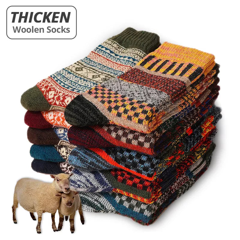 Men’s 5 Pairs Winter Warm Sheep Wool Thick Socks