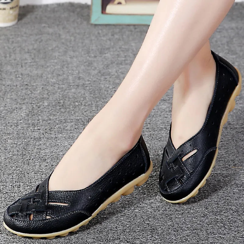 Women&#39;s Slip-On Soft Leather Loafers