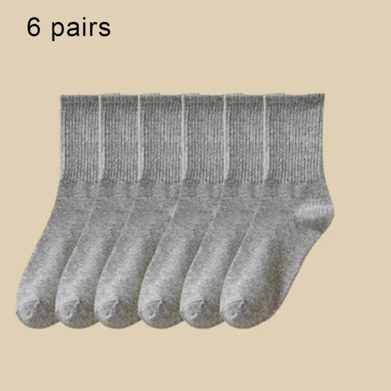 6 Pairs Women's Winter Breathable Mid Socks