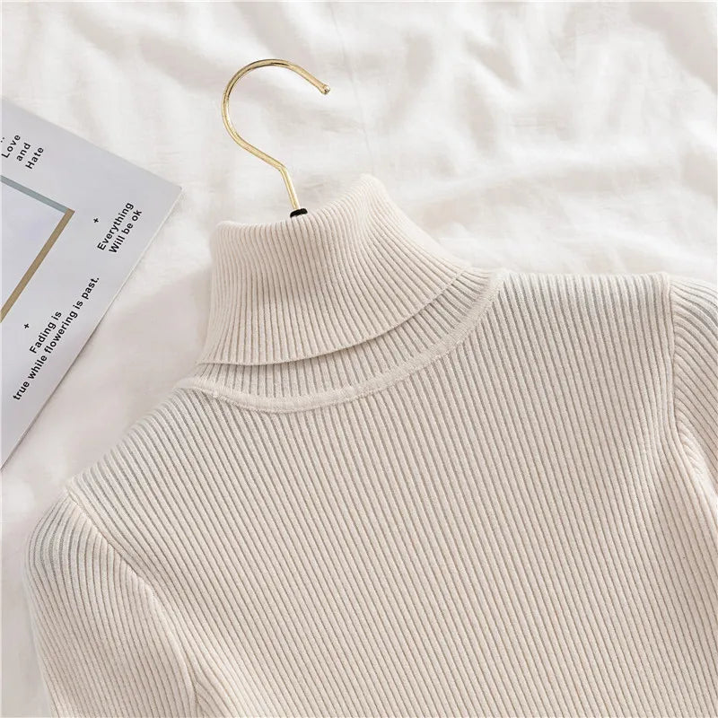 Women's Soft Turtleneck Cashmere Sweater Knitted Pullovers