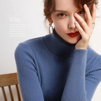 Women's Soft Turtleneck Cashmere Sweater Knitted Pullovers