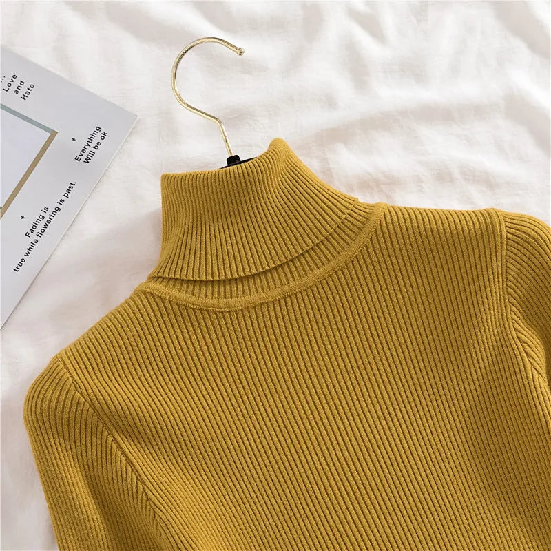 Women's Soft Turtleneck Cashmere Sweater Knitted Pullovers