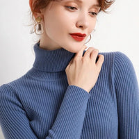 Women's Soft Turtleneck Cashmere Sweater Knitted Pullovers