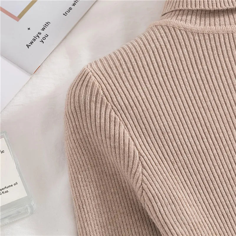 Women's Soft Turtleneck Cashmere Sweater Knitted Pullovers