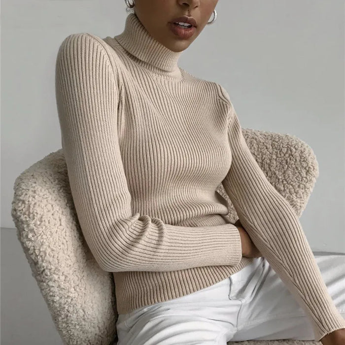 Women's Soft Turtleneck Cashmere Sweater Knitted Pullovers