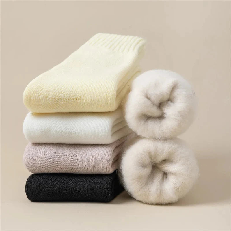 3 Pairs Women Soft Thick Plush Wool Socks