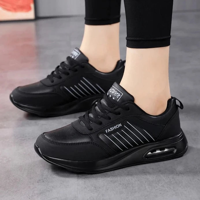 Women's High Quality Waterproof Black Running Sneakers