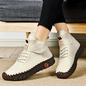 Women's Breathable Hand-Stitching Slip-On Comfortable Mid-Top Shoes