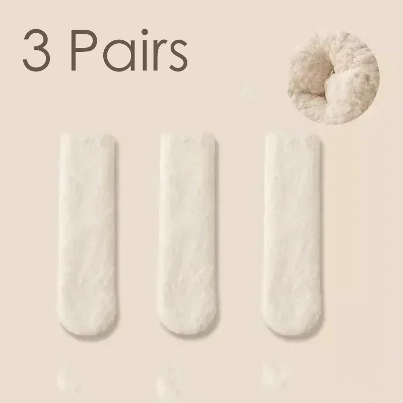 3 Pairs Women Plush Socks for Harsh Winter