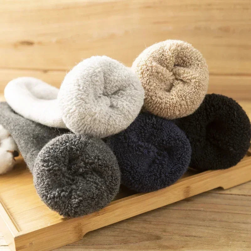 3 Pairs Thickened Fleece Women Wool Socks