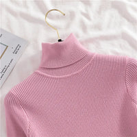 Women's Soft Turtleneck Cashmere Sweater Knitted Pullovers