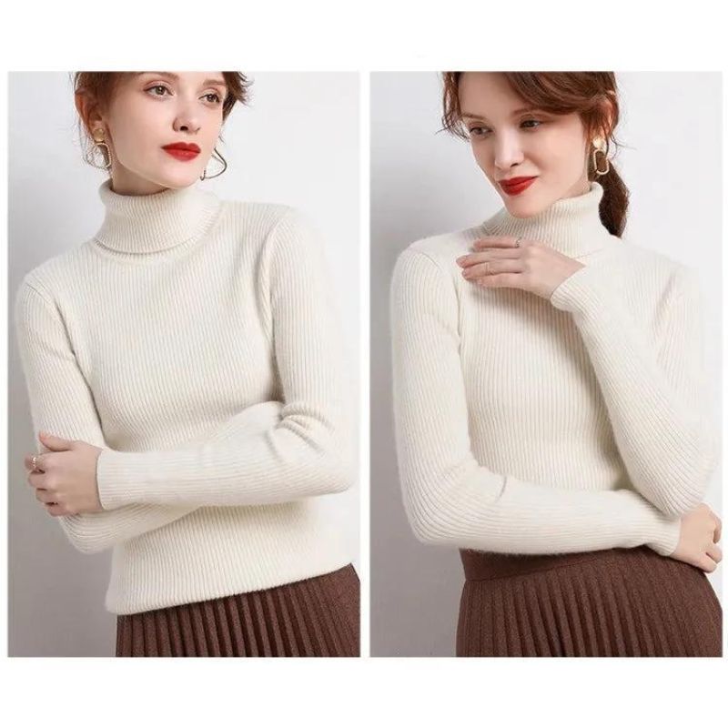 Women's Soft Turtleneck Cashmere Sweater Knitted Pullovers