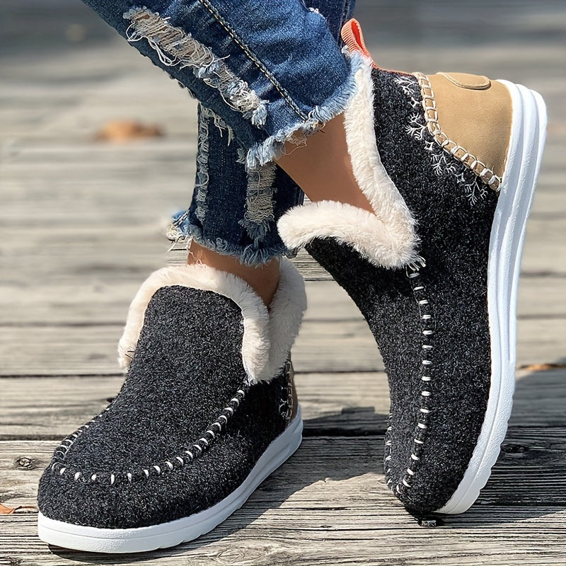 Women&#39;s Plush Winter Slip-Ons Shoes