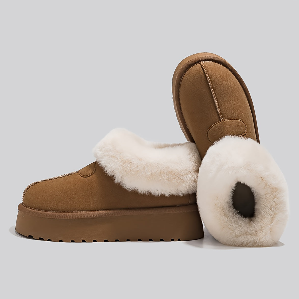 Winter Boots for Women - Fuzzy Memory Foam Platform, Fleece Lined, Anti-Slip, Faux Fur, Warm Outdoor Hiking Boots, Perfect Christmas Gift.