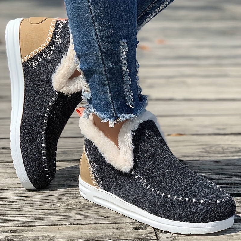 Women's Plush Winter Slip-Ons Shoes