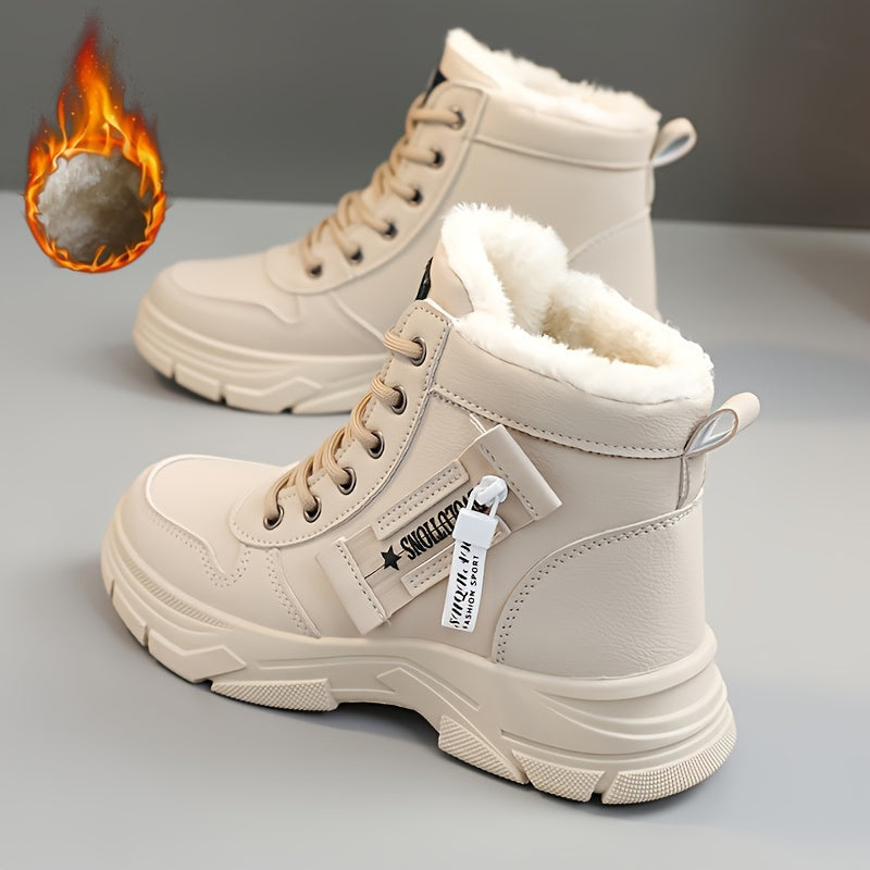 Women&#39;s Thermal Snow Boots with Side Zipper &amp; Fleece Lining