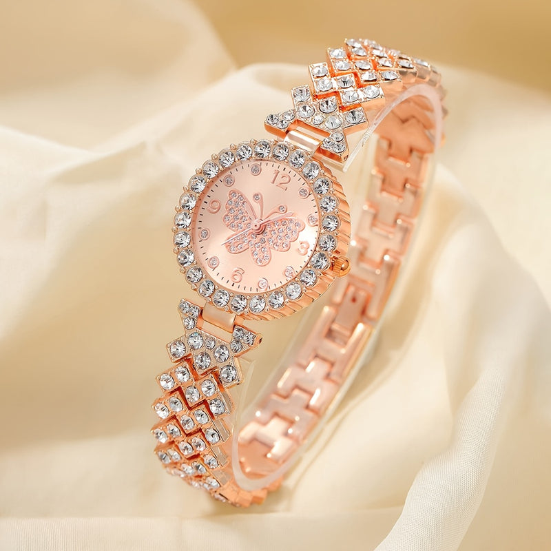 Elegant Butterfly Quartz Watch & Bracelet Set