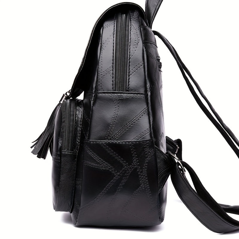 Women's Bag, New Soft PU Leather Student Bag, Lady Travel Backpack (Pull Head Direction Random)