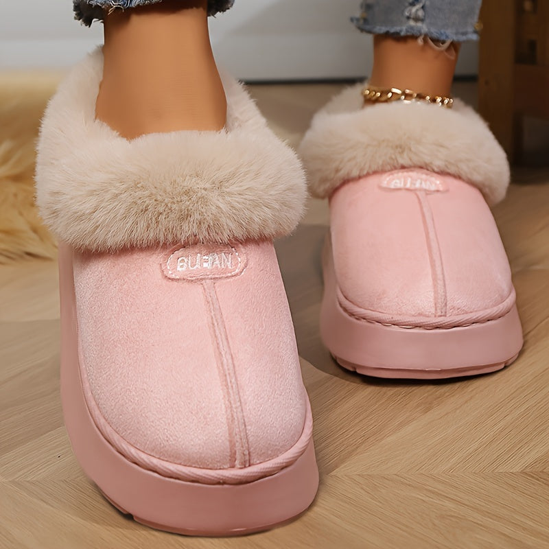 Warm Women's Cozy Winter Plush Fleece Slippers With Non-Slip Rubber Sole for Indoor & Outdoor Use