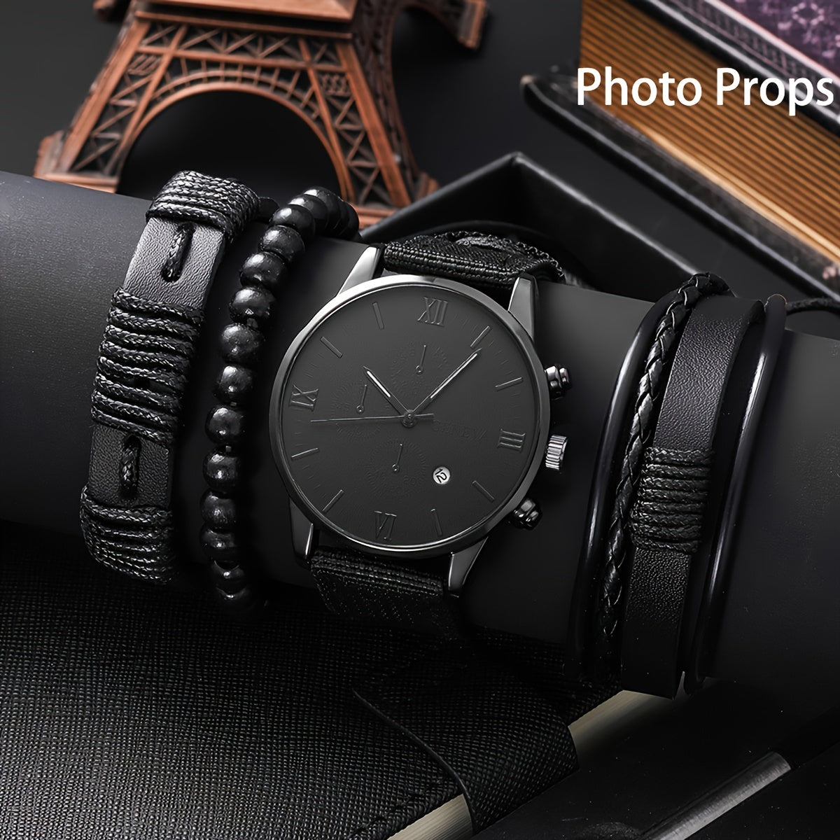 Men's 4pcs Set Casual Nylon Simple Sport Style Watches, Ideal choice for Gifts